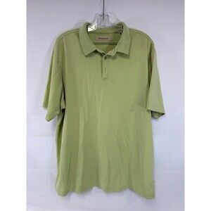 Tommy Bahama Polo Shirt Green Stripes Size XL Vintage